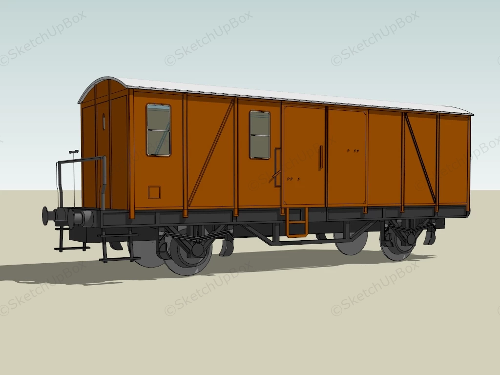 Railway Freight Wagon sketchup model preview - SketchupBox