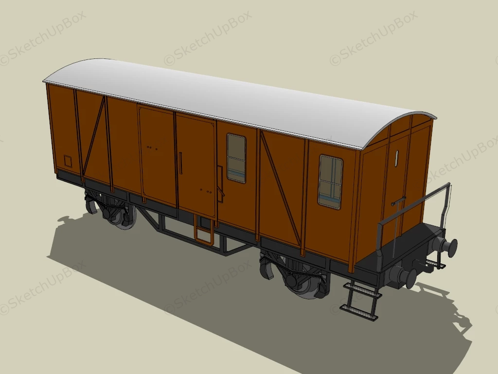 Railway Freight Wagon sketchup model preview - SketchupBox