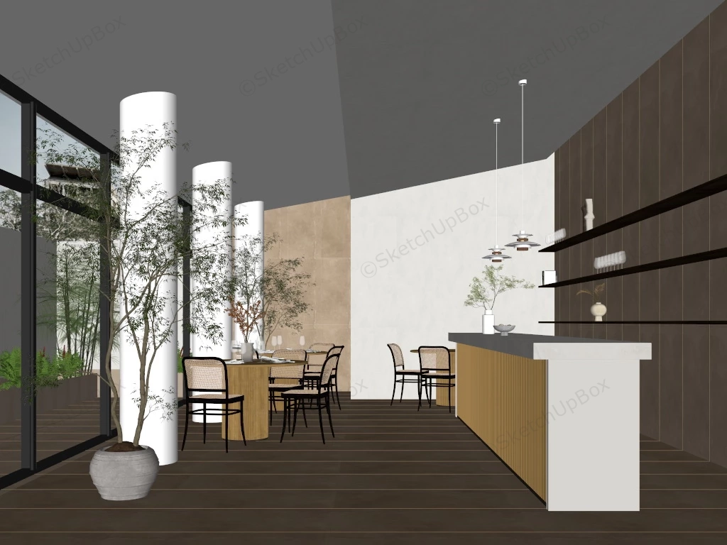 Wabi Sabi Cafe sketchup model preview - SketchupBox