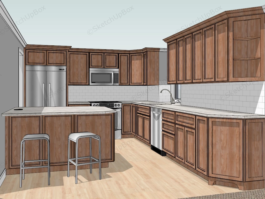 Traditional Style Kitchen Cabinets sketchup model preview - SketchupBox