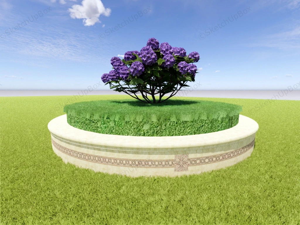 Round Raised Garden Bed sketchup model preview - SketchupBox