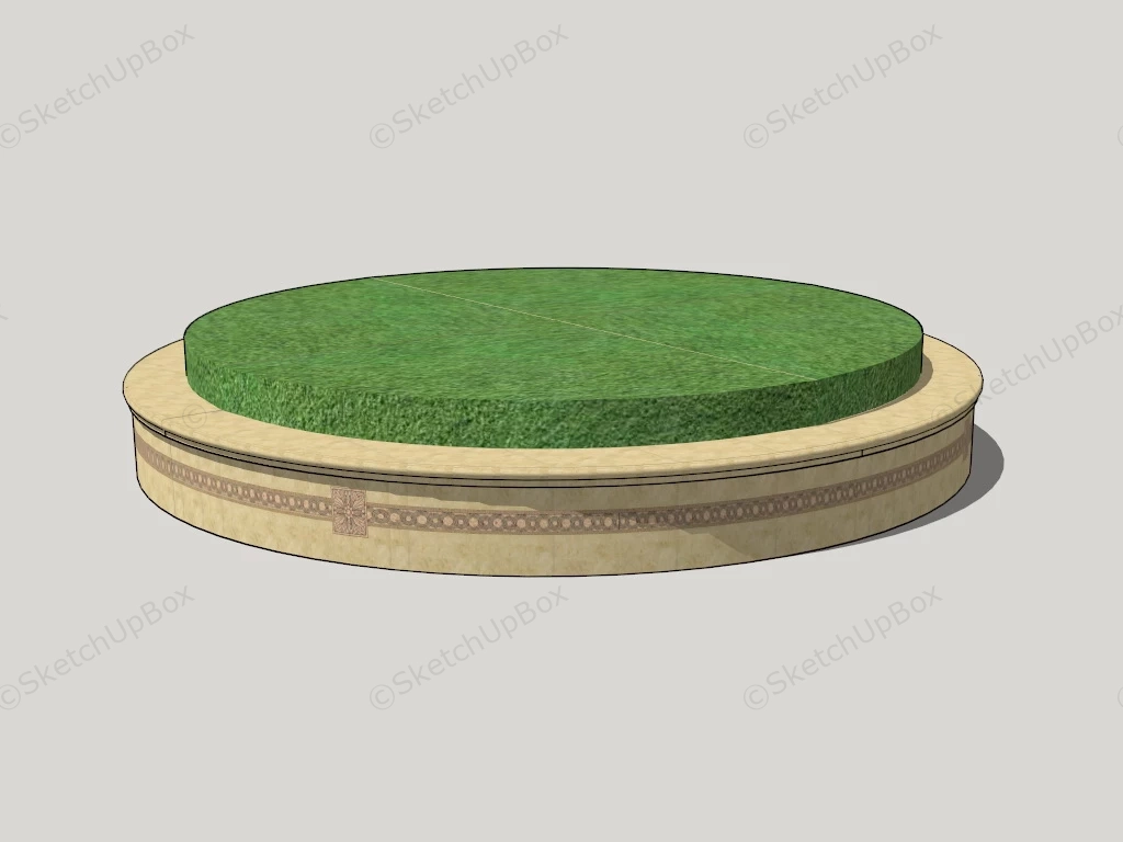 Round Raised Garden Bed sketchup model preview - SketchupBox