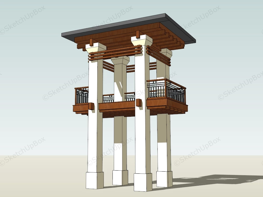 Wooden Observation Deck sketchup model preview - SketchupBox