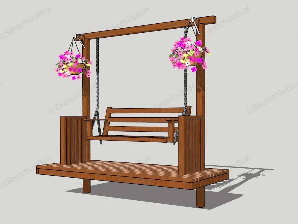 Outdoor Wooden Swing Seat sketchup model preview - SketchupBox