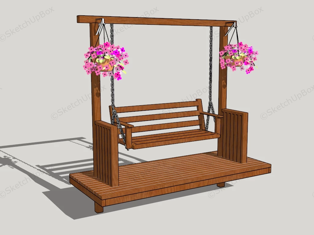 Outdoor Wooden Swing Seat sketchup model preview - SketchupBox