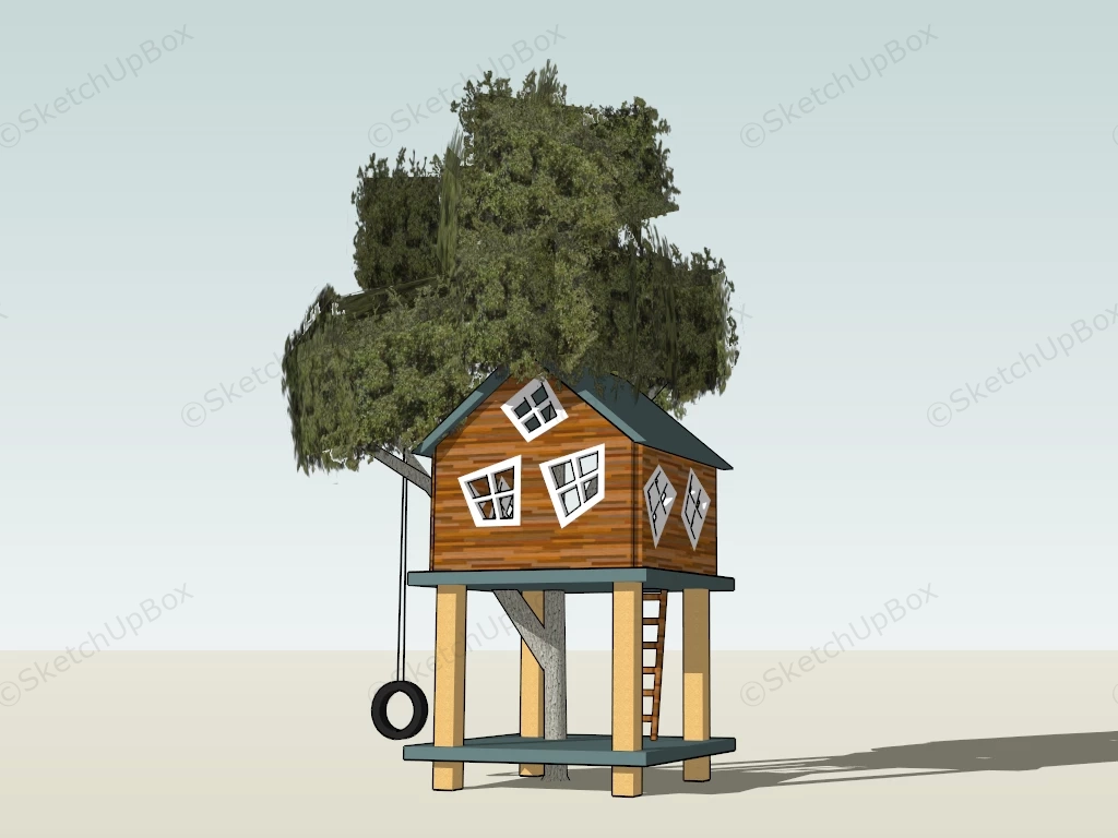 Treehouse With Swing sketchup model preview - SketchupBox