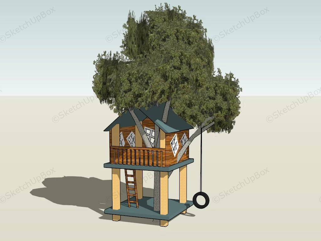 Treehouse With Swing sketchup model preview - SketchupBox