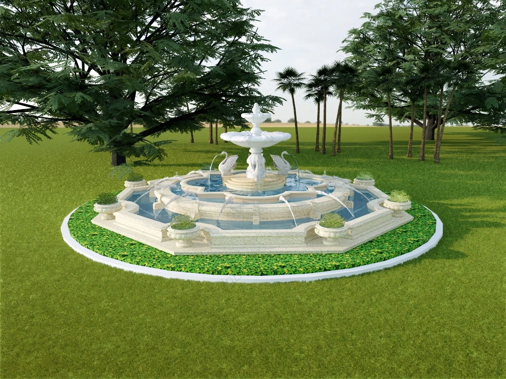 Large Swan Fountain sketchup model preview - SketchupBox