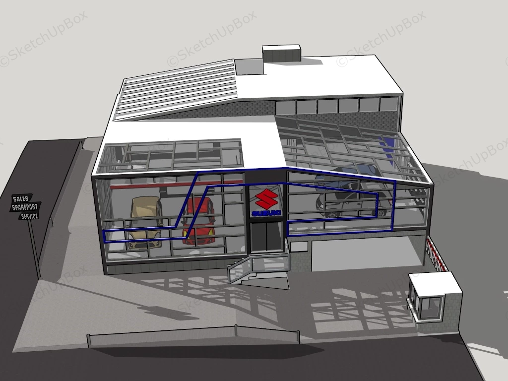 Suzuki Car Dealership sketchup model preview - SketchupBox