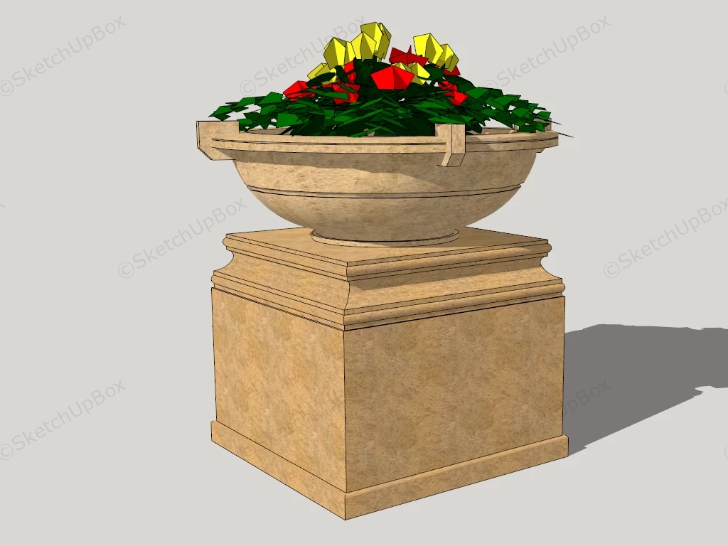 Pedestal Urn Planter sketchup model preview - SketchupBox