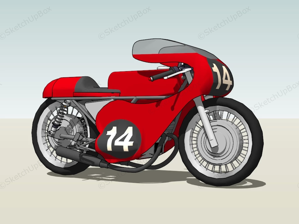 Honda Racing Motorcycle sketchup model preview - SketchupBox