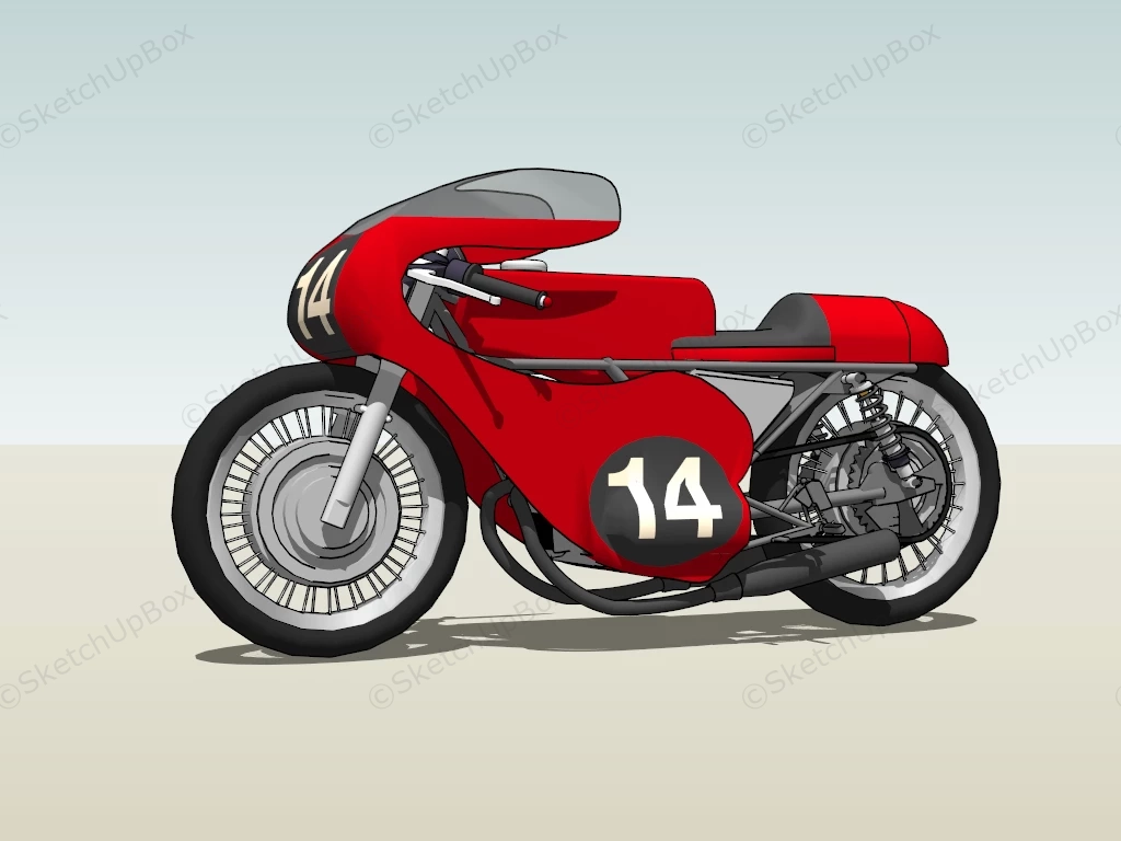 Honda Racing Motorcycle sketchup model preview - SketchupBox