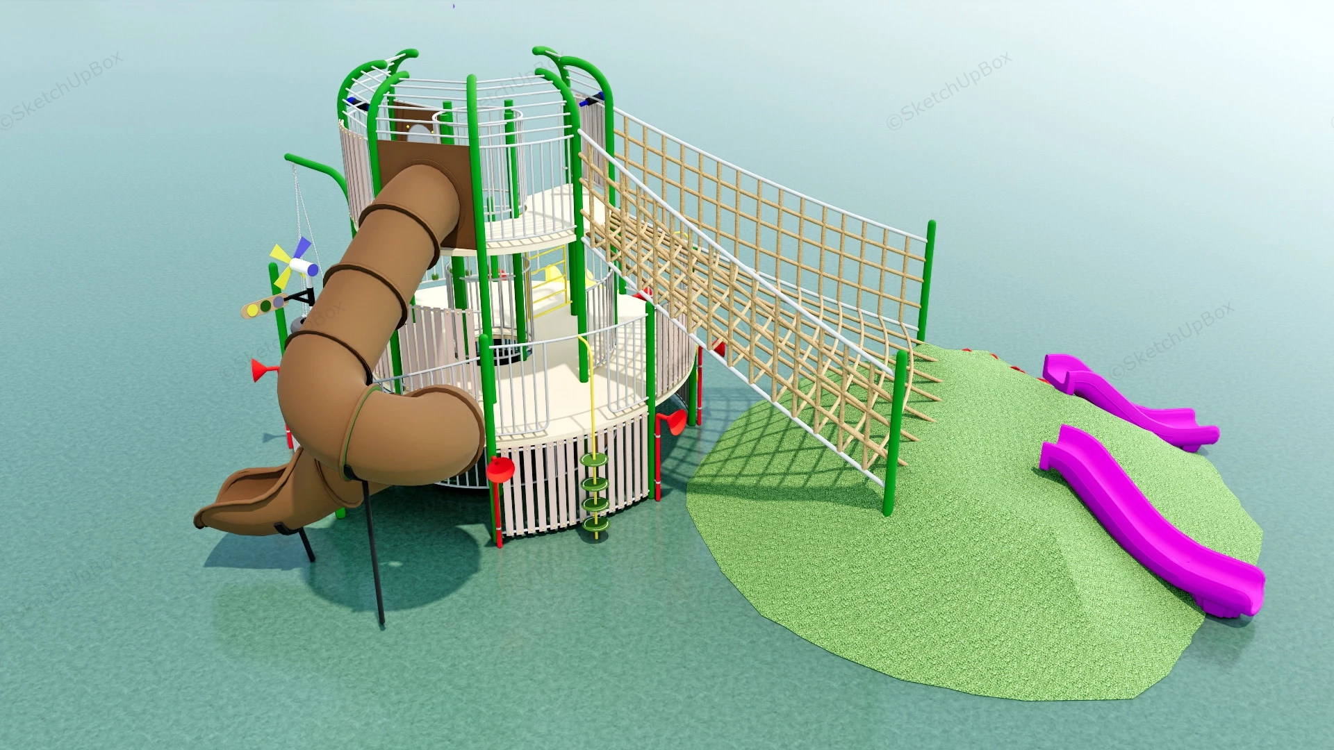 Modern Outdoor Playset sketchup model preview - SketchupBox