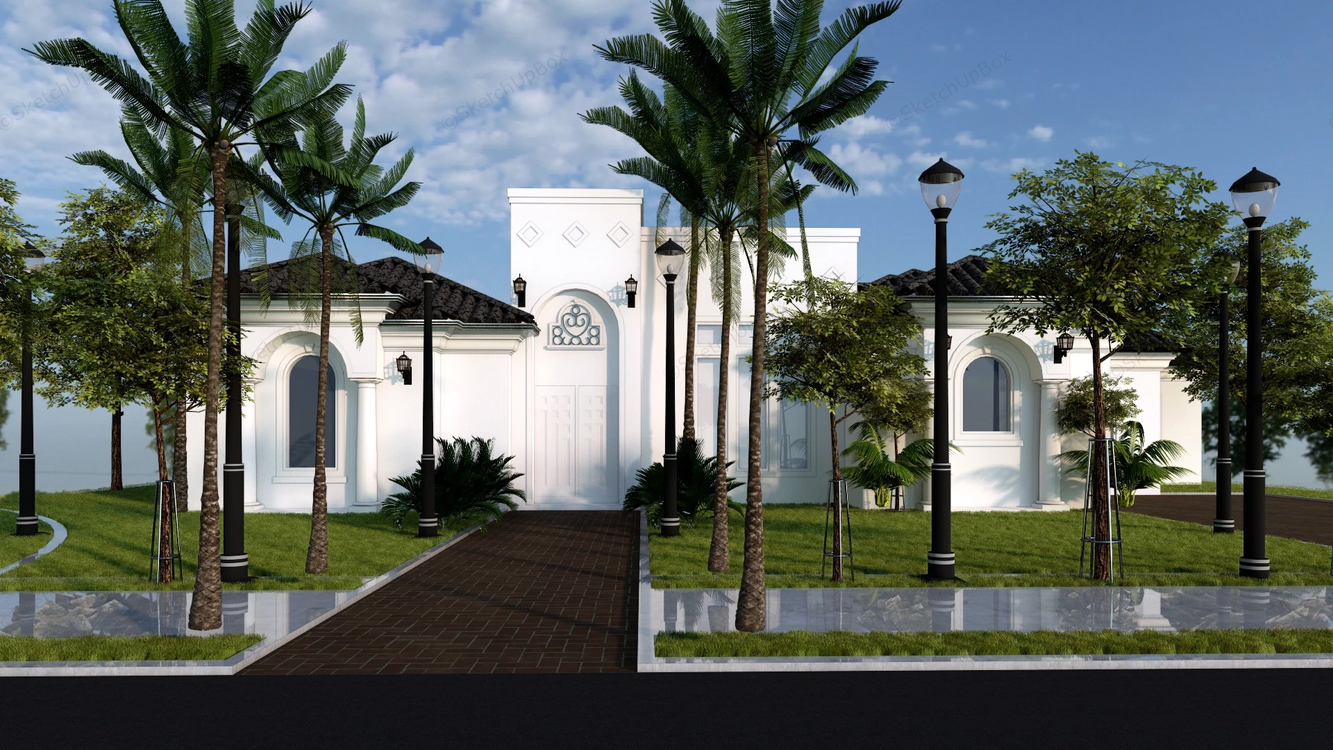 Spain Villa sketchup model preview - SketchupBox