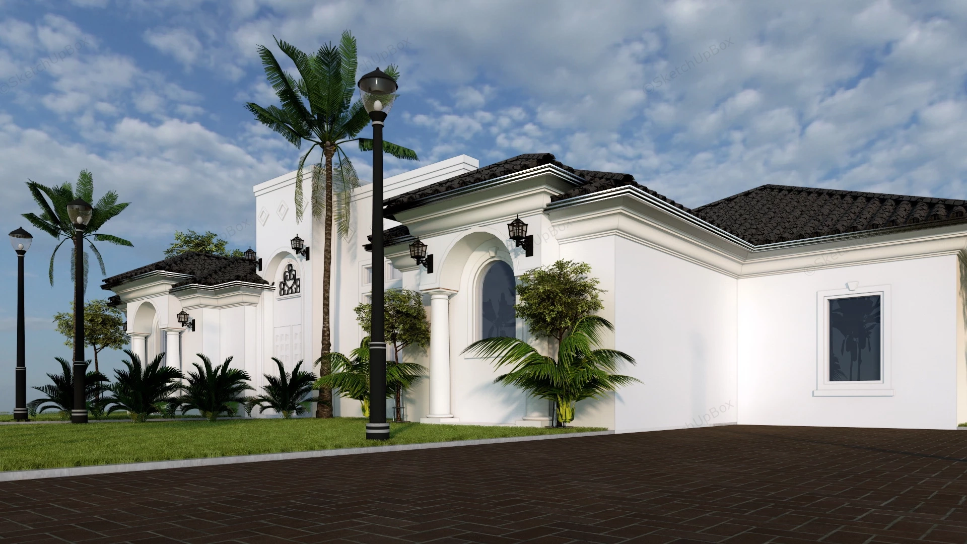 Spain Villa sketchup model preview - SketchupBox