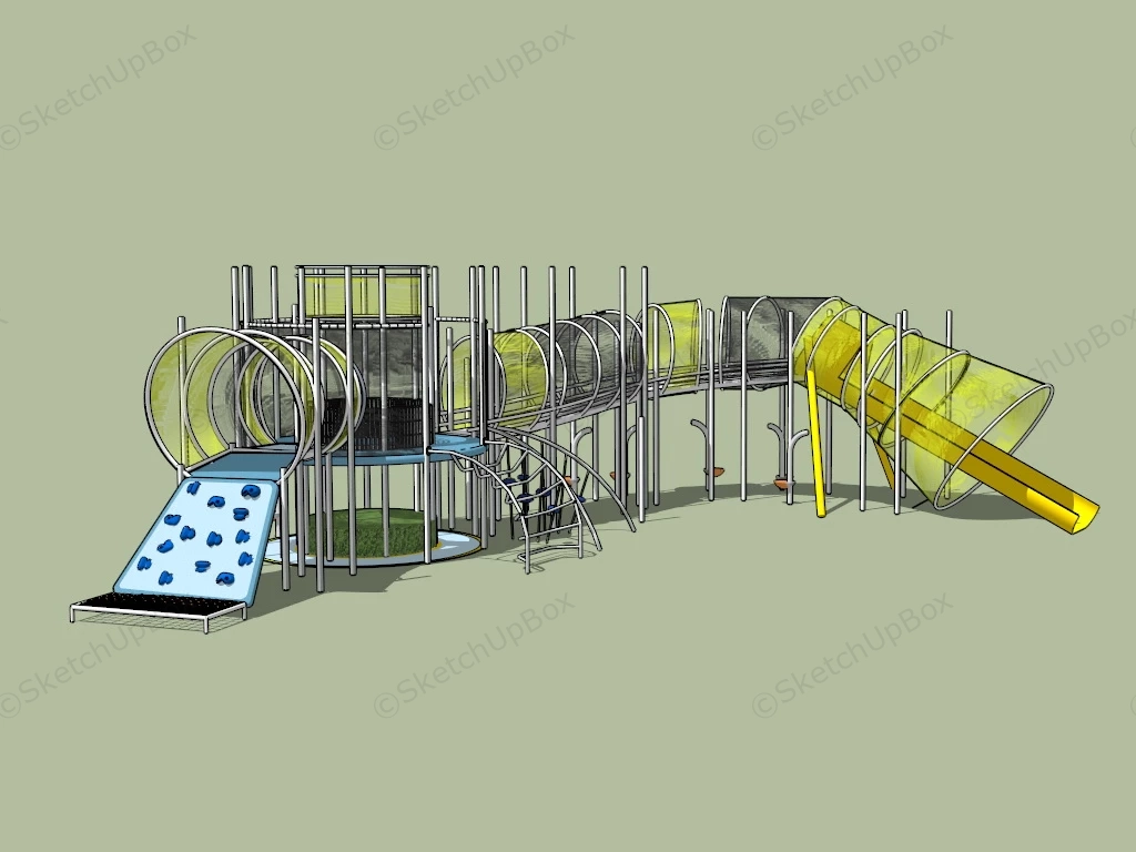 Climber And Slide Playground sketchup model preview - SketchupBox