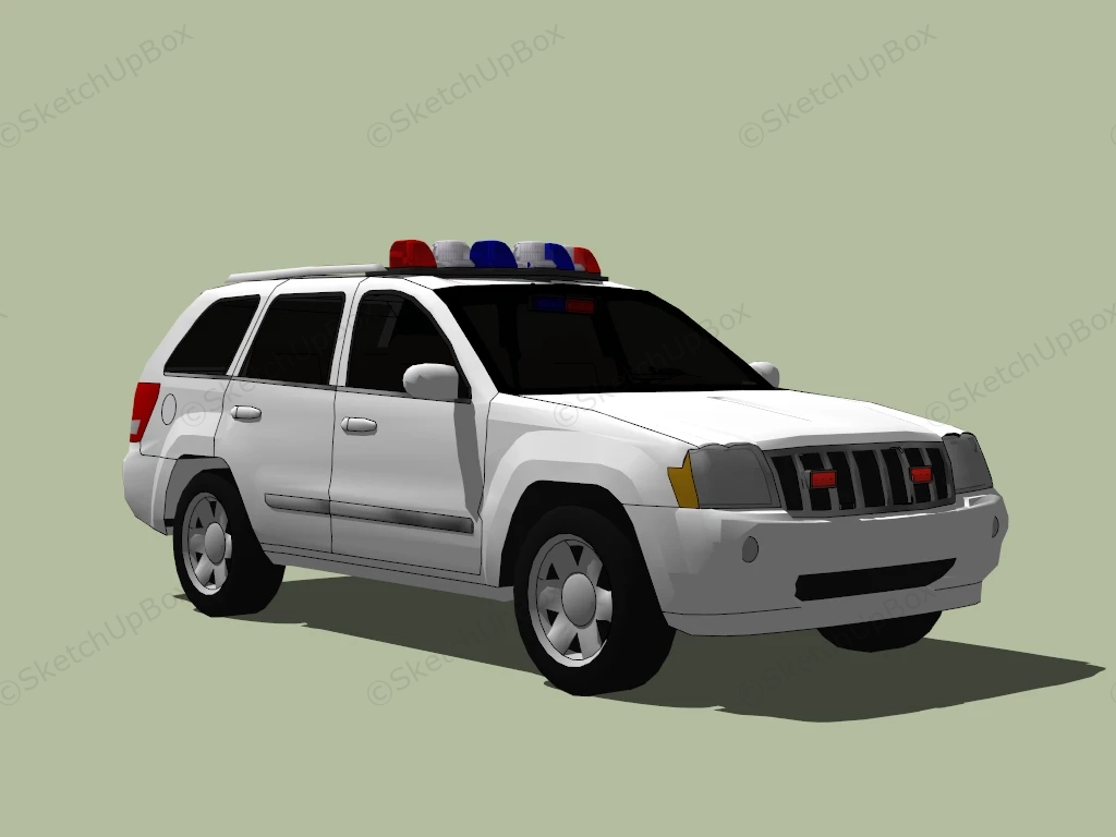 Police Jeep Wrangler sketchup model preview - SketchupBox