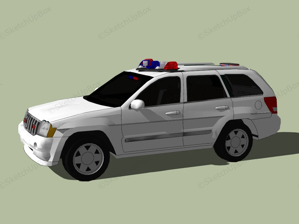 Police Jeep Wrangler sketchup model preview - SketchupBox