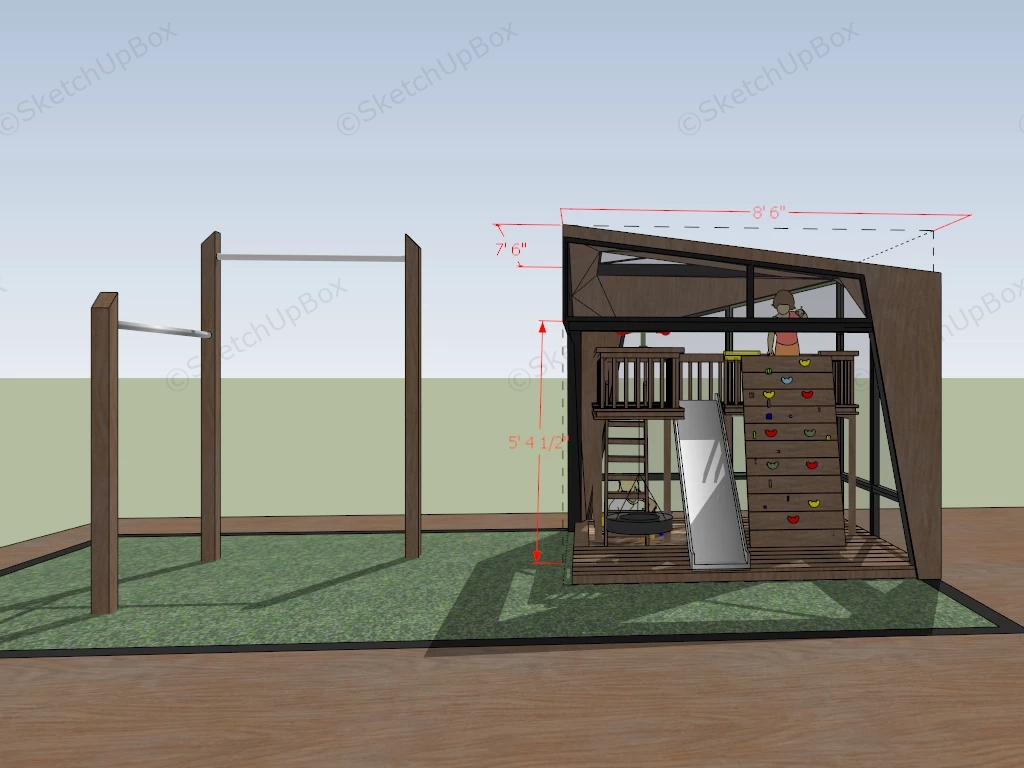 Wooden Playset For Kids sketchup model preview - SketchupBox