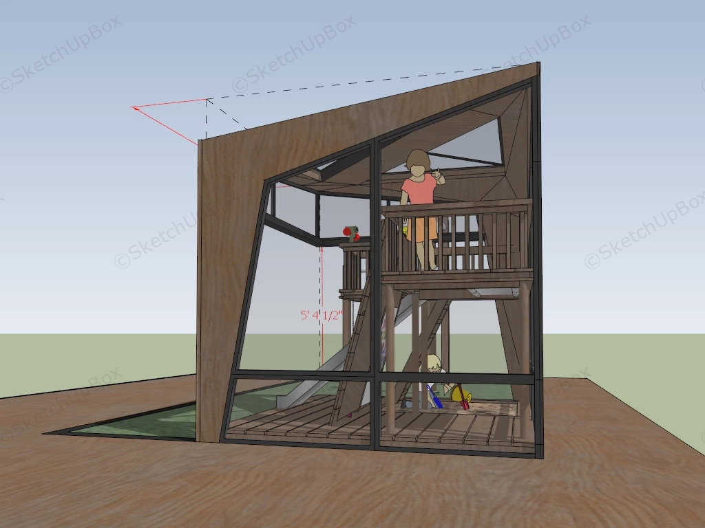 Wooden Playset For Kids sketchup model preview - SketchupBox