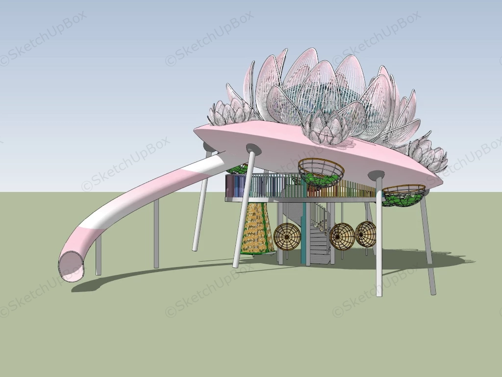 Lotus Flower Playground sketchup model preview - SketchupBox