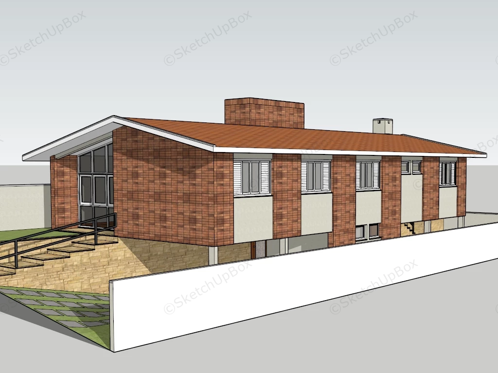 Multi Family Slope Homes sketchup model preview - SketchupBox