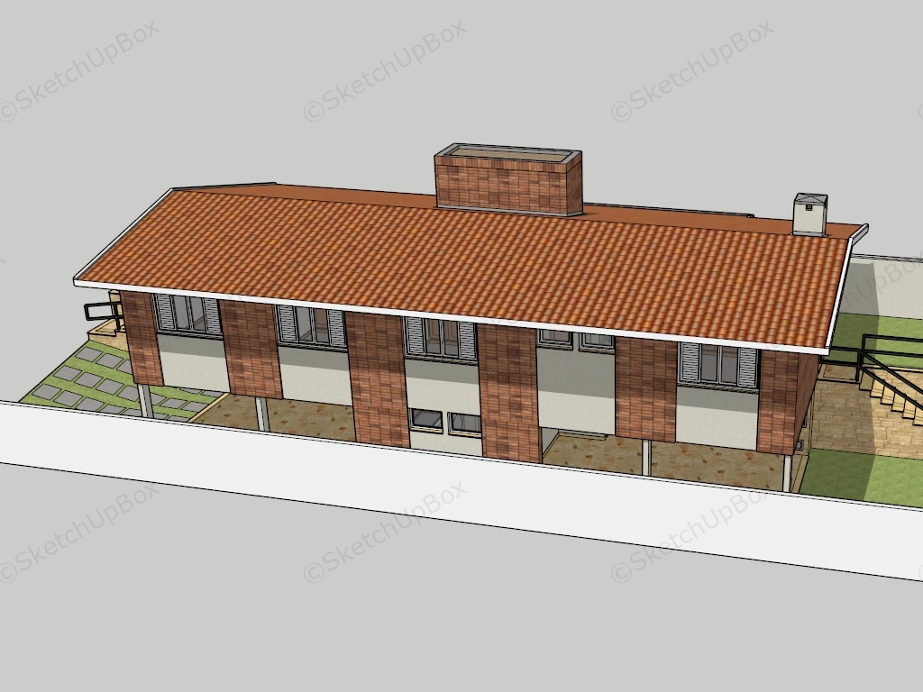 Multi Family Slope Homes sketchup model preview - SketchupBox