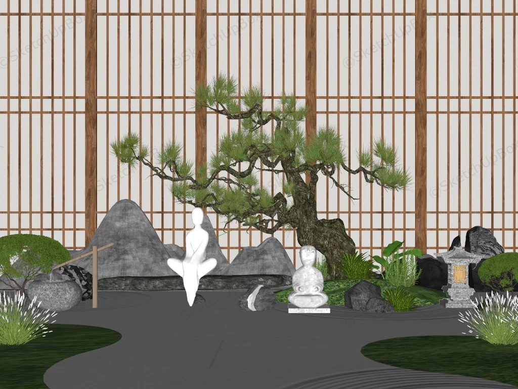 Zen Garden Decor sketchup model preview - SketchupBox