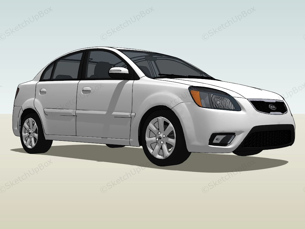 Kia Rio Sedan sketchup model preview - SketchupBox