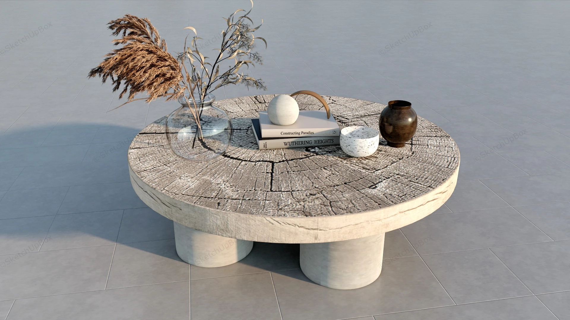 Rustic Round Coffee Table sketchup model preview - SketchupBox