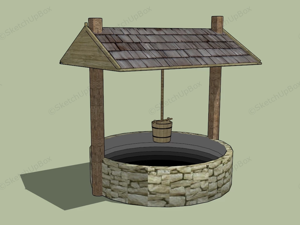 Stone Wishing Well sketchup model preview - SketchupBox