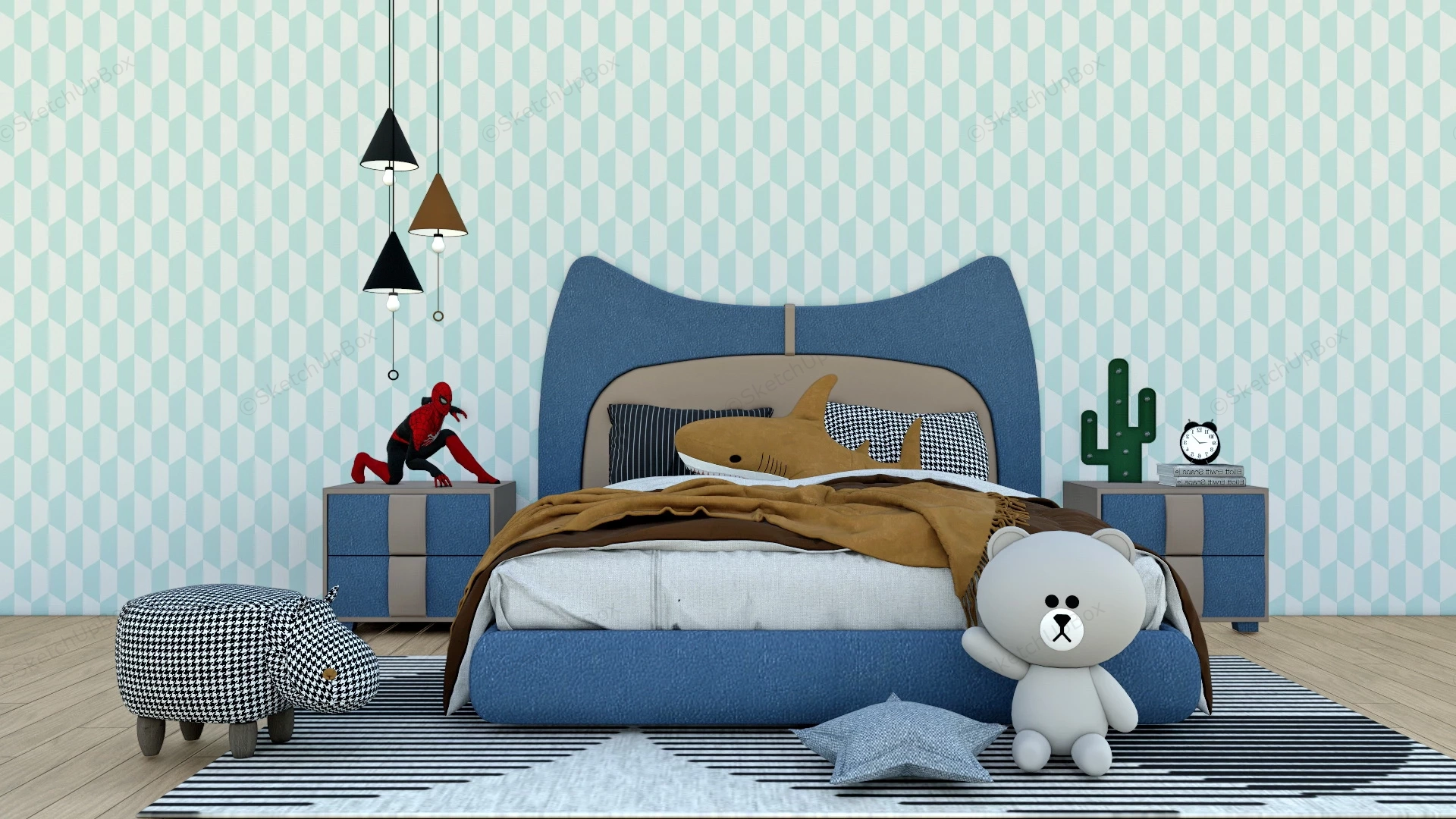 Little Boys Bedroom Set sketchup model preview - SketchupBox