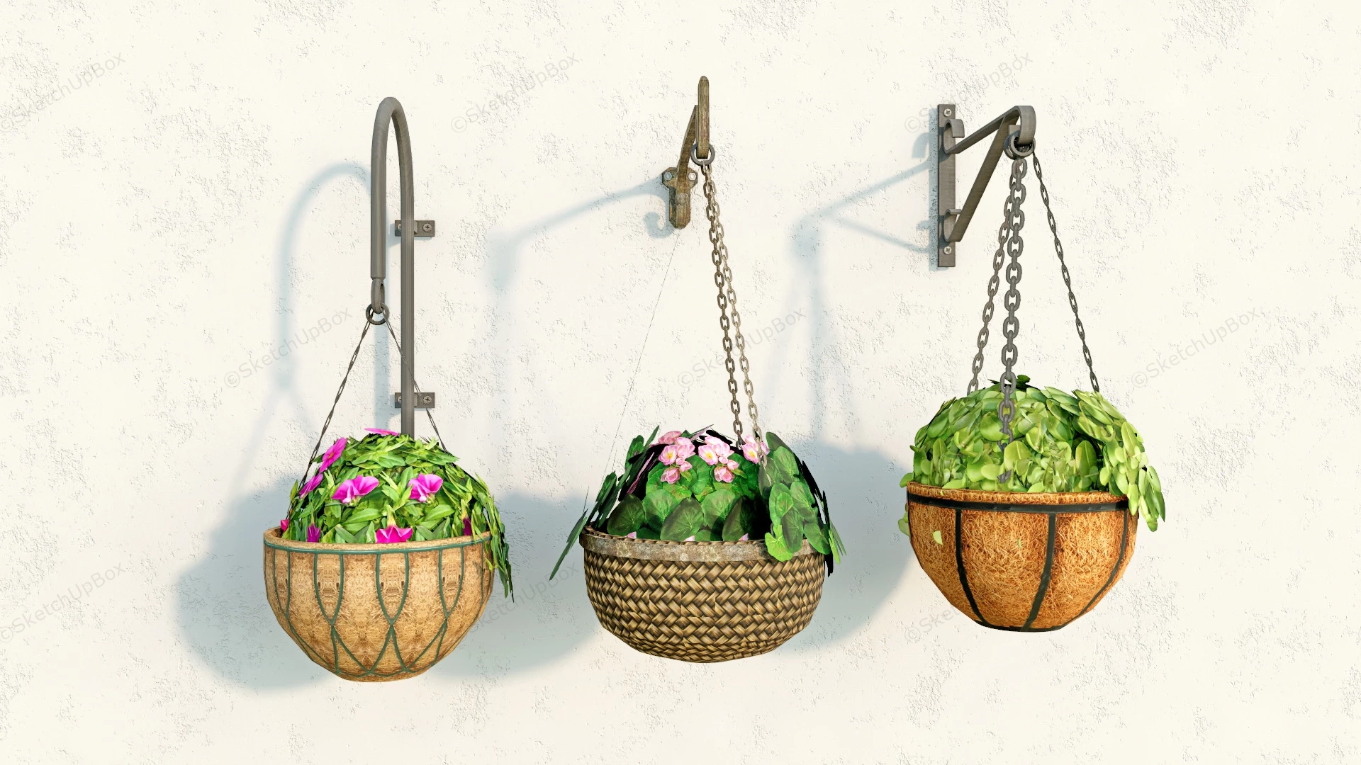 Wall Hanging Planters sketchup model preview - SketchupBox