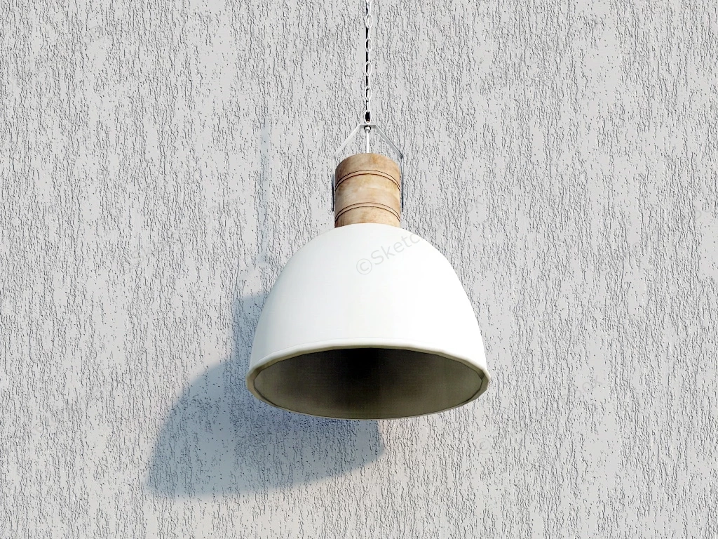 White Dome Pendant Light sketchup model preview - SketchupBox