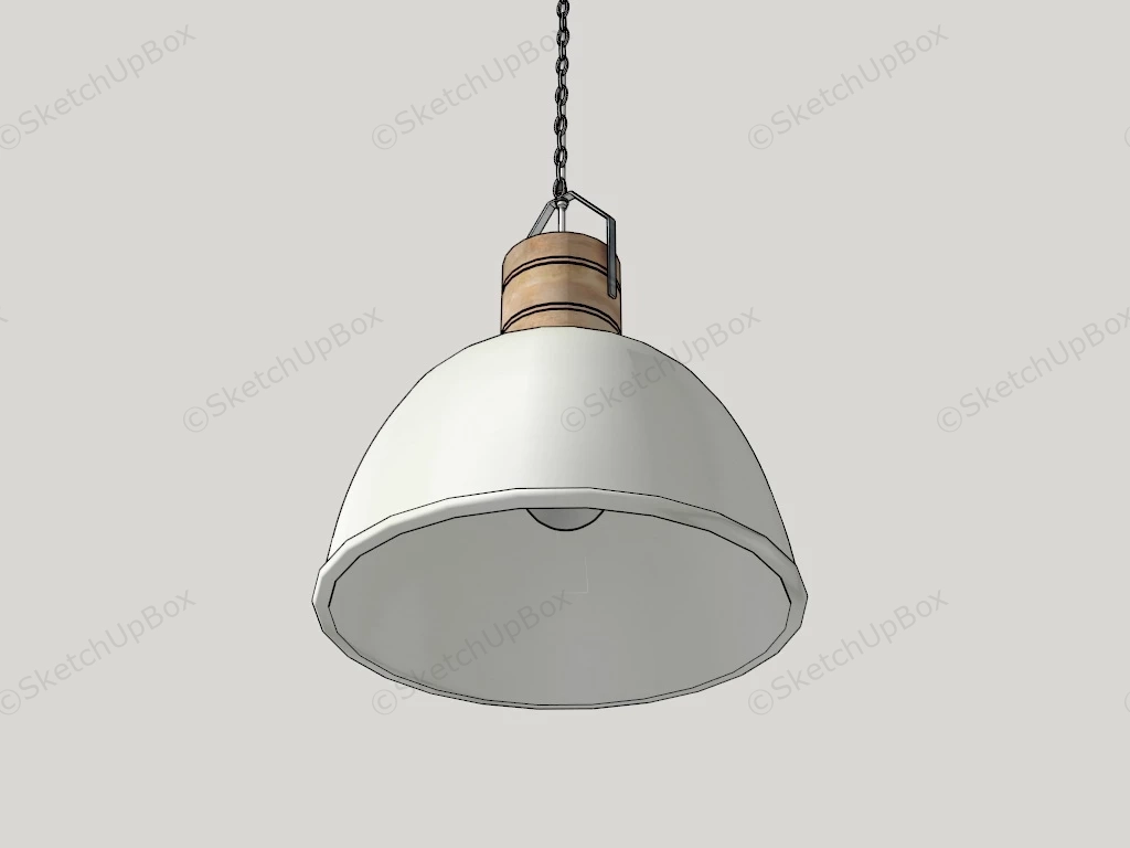 White Dome Pendant Light sketchup model preview - SketchupBox