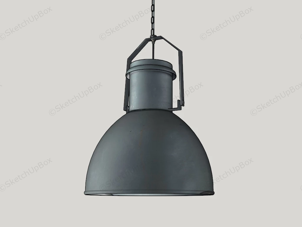 Industrial Metal Dome Pendant Light sketchup model preview - SketchupBox