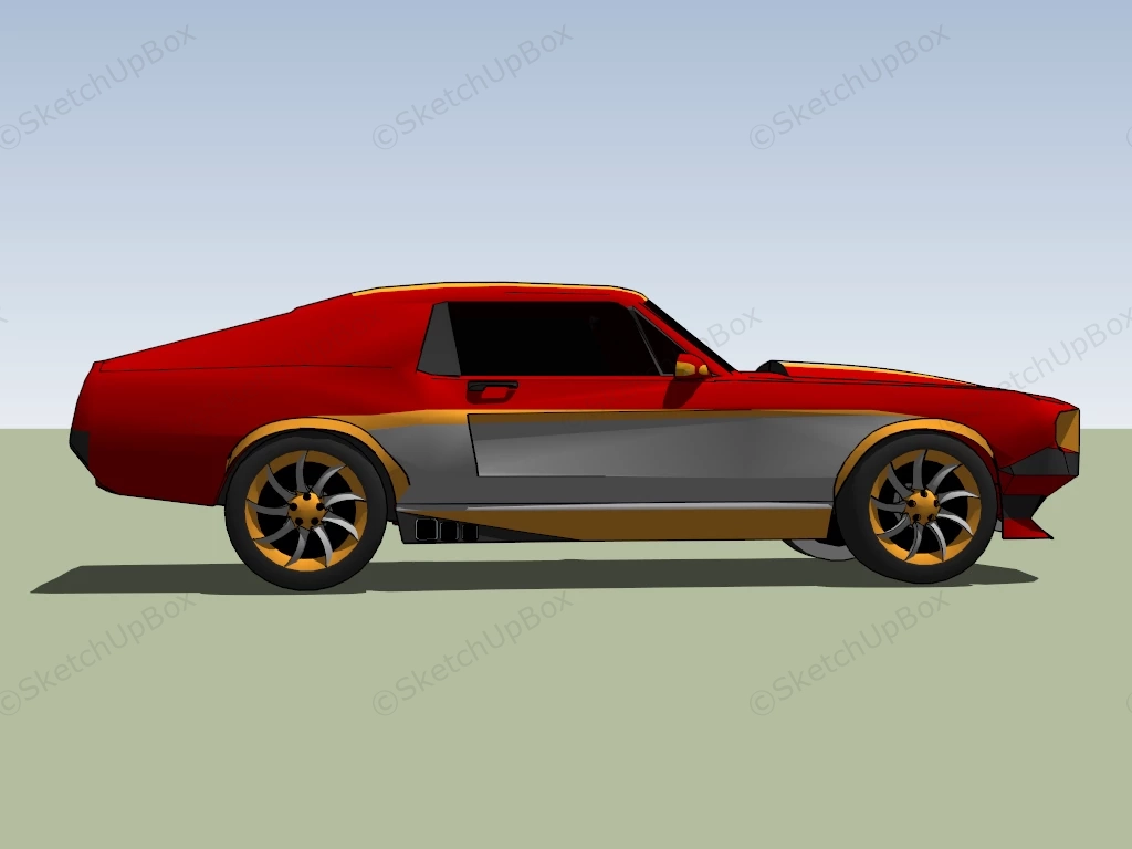 Red Sports Car sketchup model preview - SketchupBox