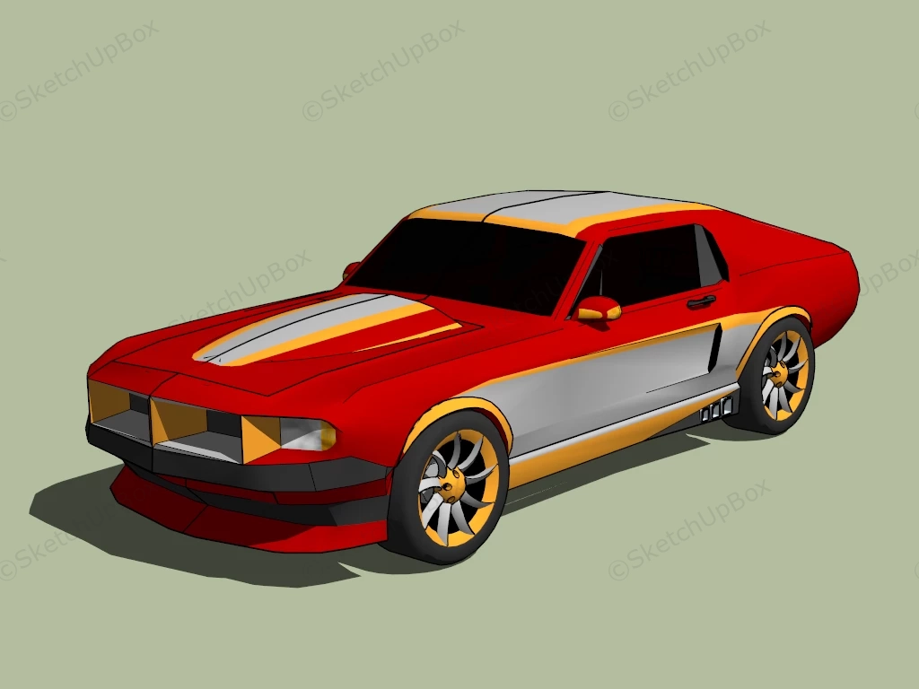 Red Sports Car sketchup model preview - SketchupBox