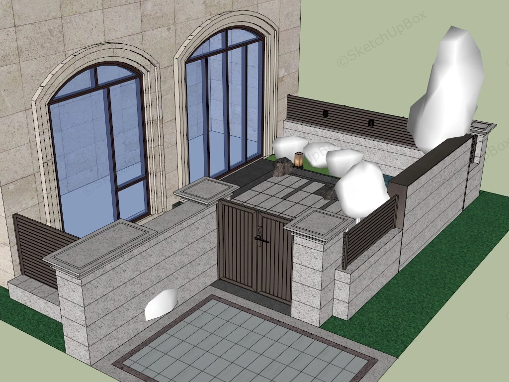 Front Yard Landscape Ideas sketchup model preview - SketchupBox