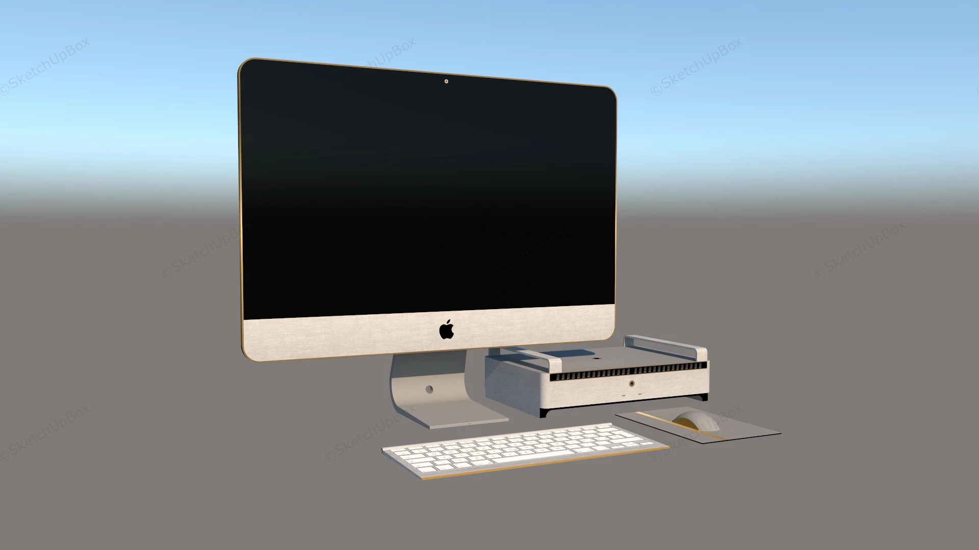 Apple IMac Desktop Computer sketchup model preview - SketchupBox