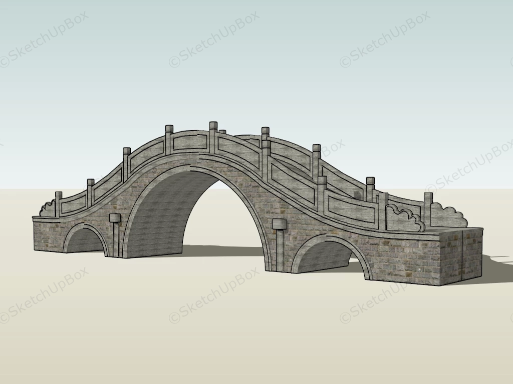 Small Stone Arch Bridge sketchup model preview - SketchupBox