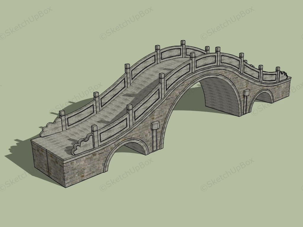 Small Stone Arch Bridge sketchup model preview - SketchupBox