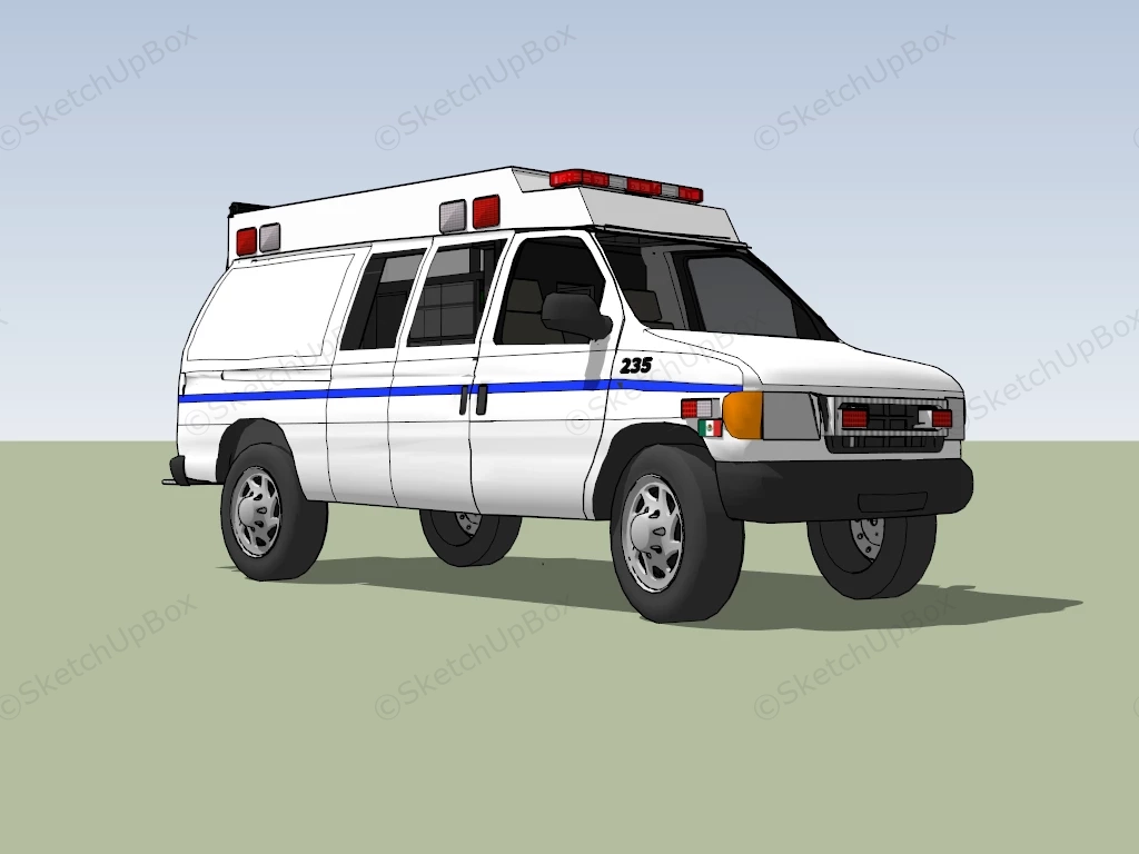 Police Van sketchup model preview - SketchupBox