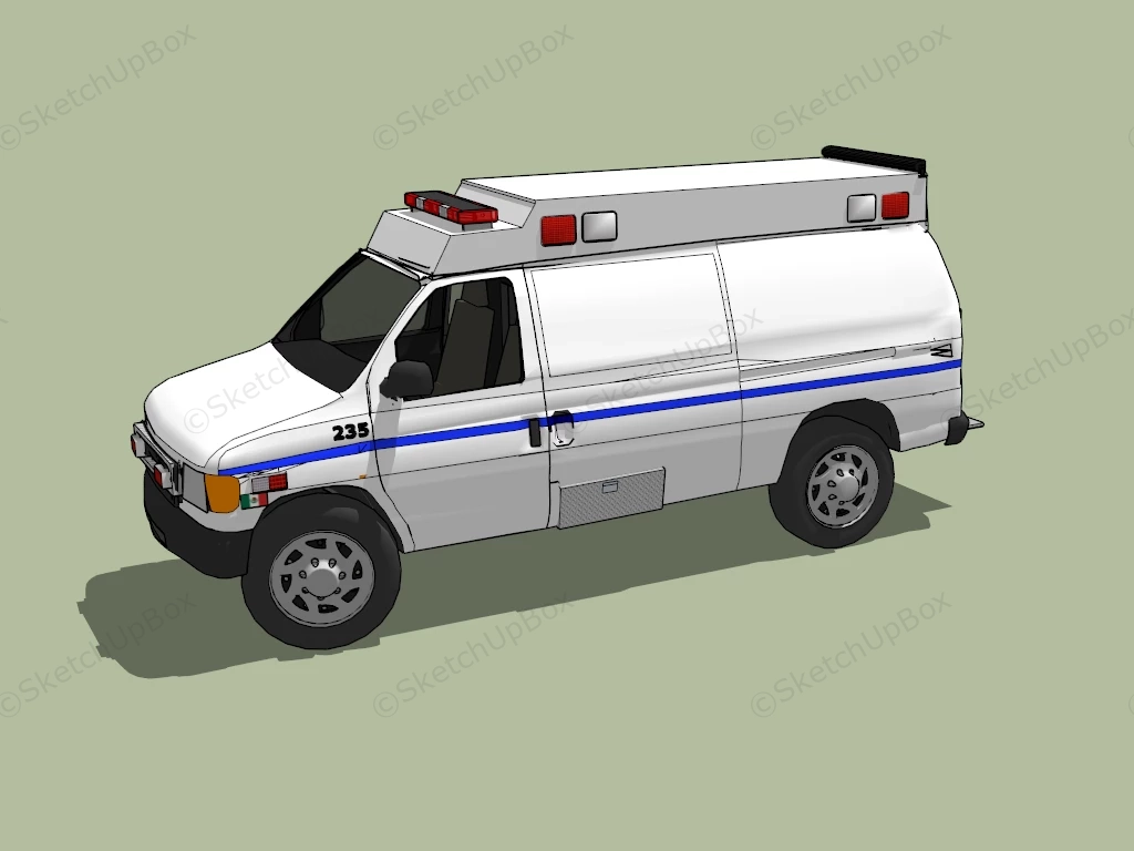 Police Van sketchup model preview - SketchupBox