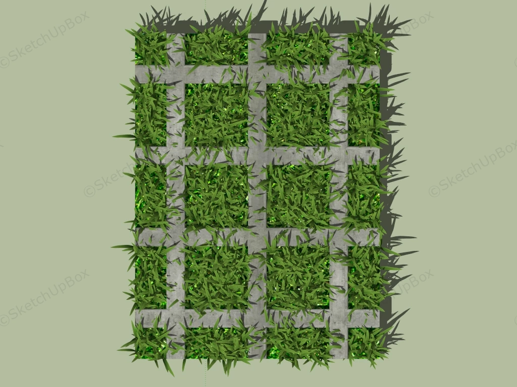 Mounted Green Wall Panel sketchup model preview - SketchupBox