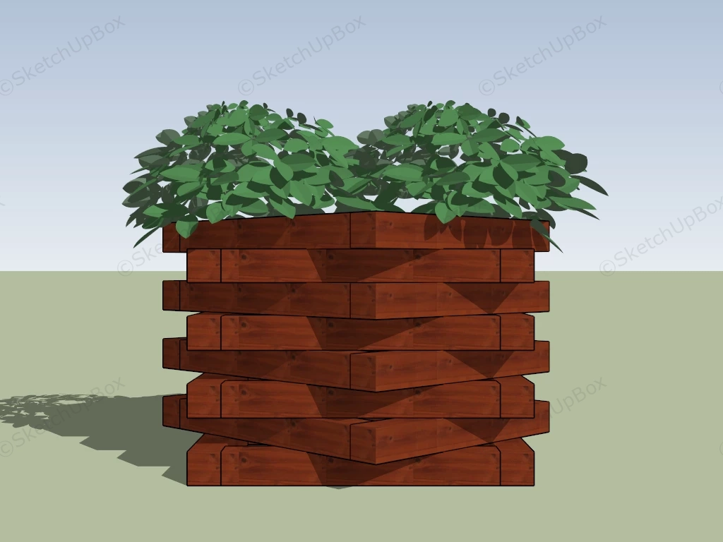 Raised Wood Planter Box sketchup model preview - SketchupBox