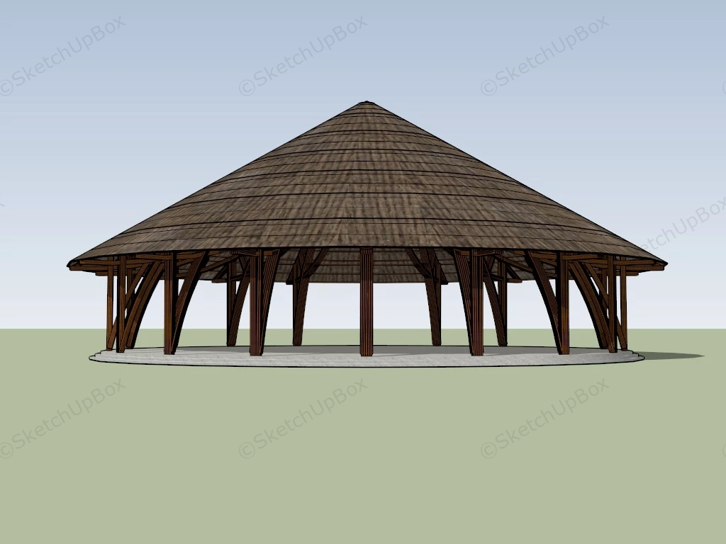 Round Park Pavilion sketchup model preview - SketchupBox