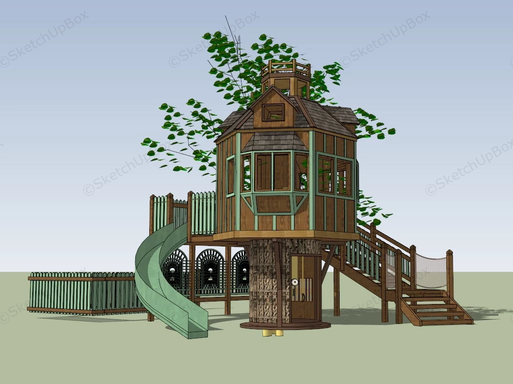 Backyard Treehouse Playset sketchup model preview - SketchupBox