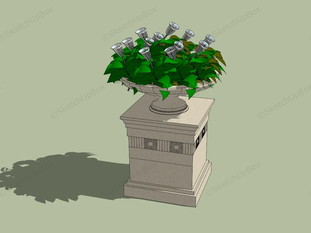 Urn Planter On Pedestal sketchup model preview - SketchupBox