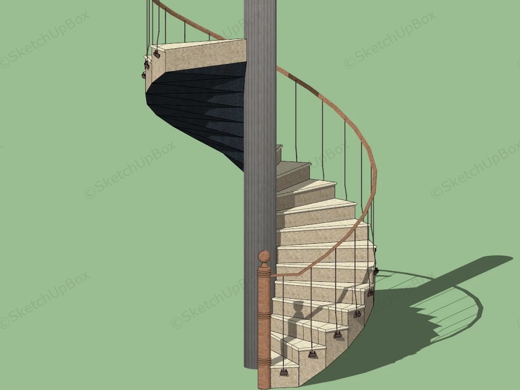 Stone Spiral Staircase sketchup model preview - SketchupBox